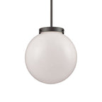 THOMAS CN120041 Beckett 12'' Wide 1-Light Mini Pendant - Oil Rubbed Bronze with White Glass