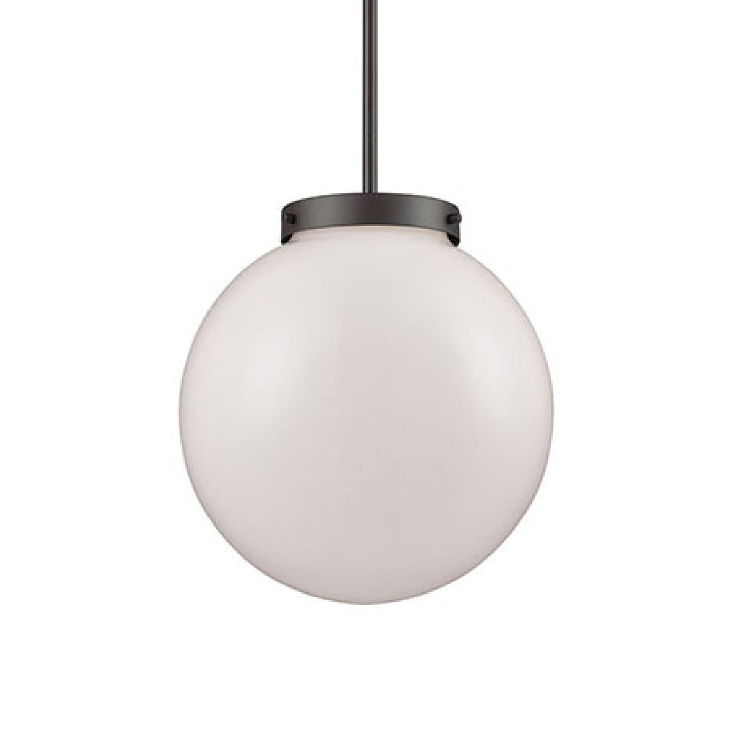 THOMAS CN120041 Beckett 12'' Wide 1-Light Mini Pendant - Oil Rubbed Bronze with White Glass