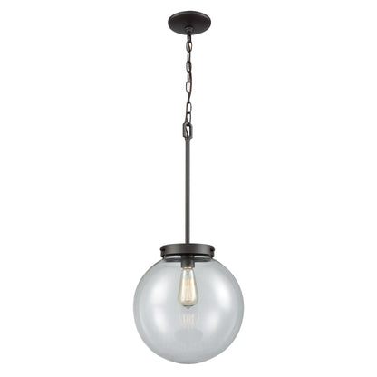 THOMAS CN129041 Beckett 12'' Wide 1-Light Mini Pendant - Oil Rubbed Bronze with Clear Glass