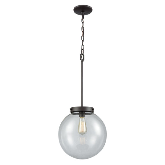 THOMAS CN129041 Beckett 12'' Wide 1-Light Mini Pendant - Oil Rubbed Bronze with Clear Glass