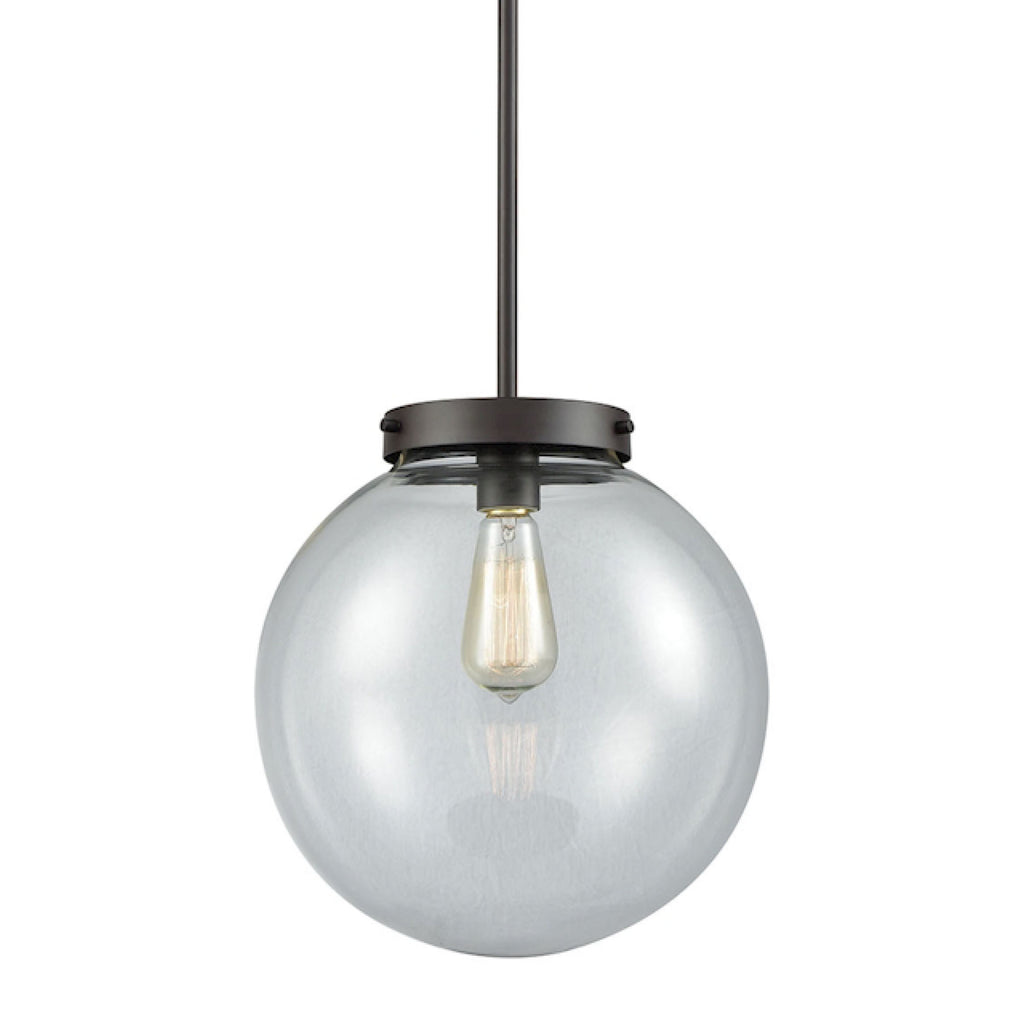 THOMAS CN129041 Beckett 12'' Wide 1-Light Mini Pendant - Oil Rubbed Bronze with Clear Glass