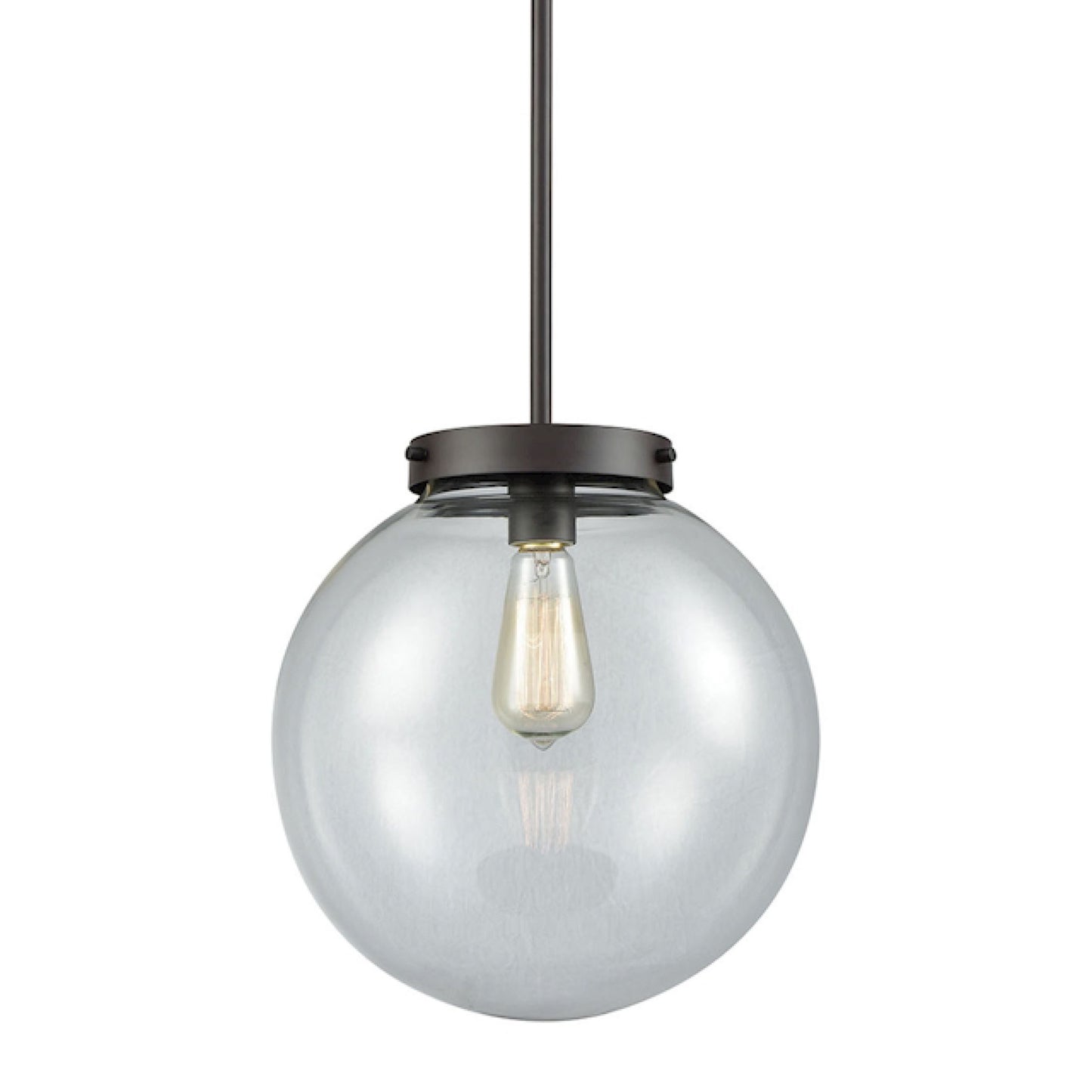 THOMAS CN129041 Beckett 12'' Wide 1-Light Mini Pendant - Oil Rubbed Bronze with Clear Glass