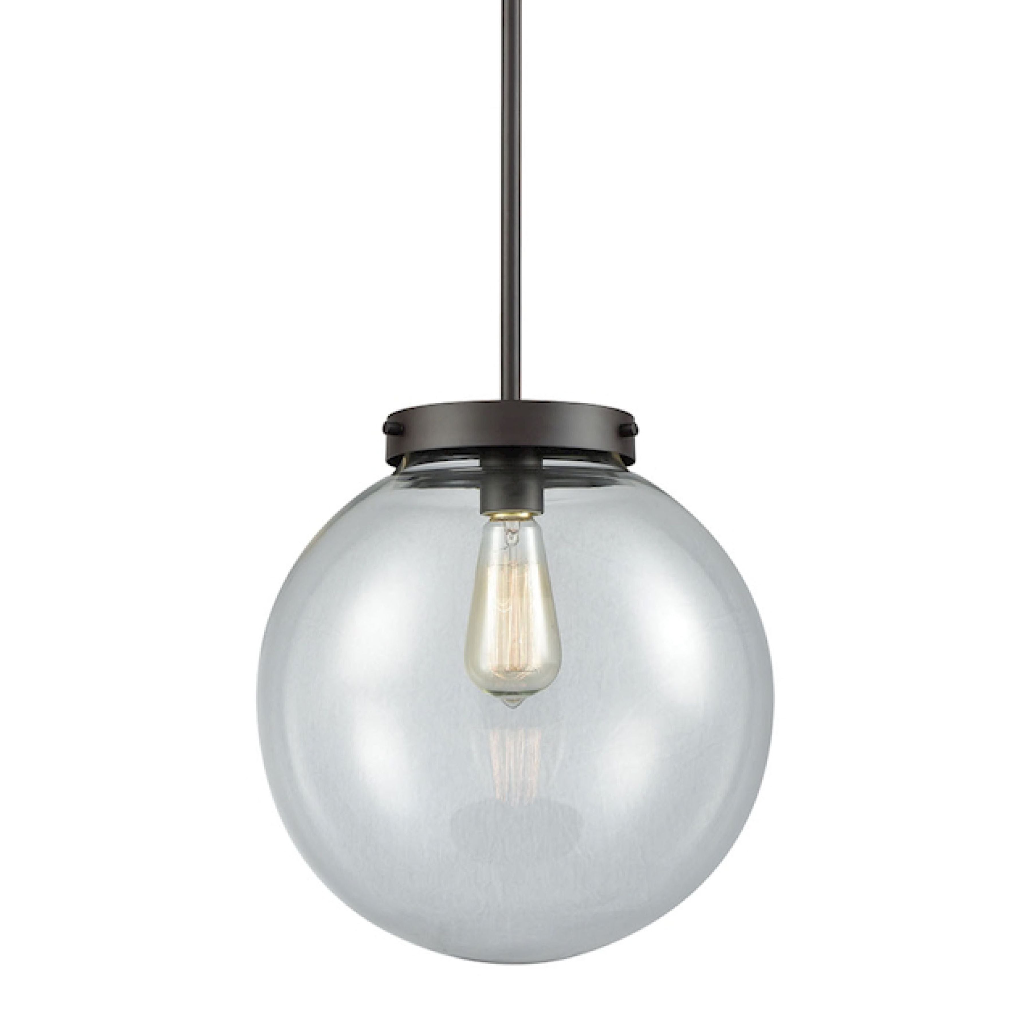 THOMAS CN129041 Beckett 12'' Wide 1-Light Mini Pendant - Oil Rubbed Bronze with Clear Glass