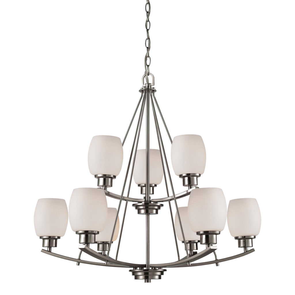 THOMAS CN170922 Casual Mission 29'' Wide 9-Light Chandelier - Brushed Nickel