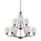 THOMAS CN170922 Casual Mission 29'' Wide 9-Light Chandelier - Brushed Nickel