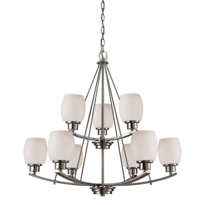 THOMAS CN170922 Casual Mission 29'' Wide 9-Light Chandelier - Brushed Nickel