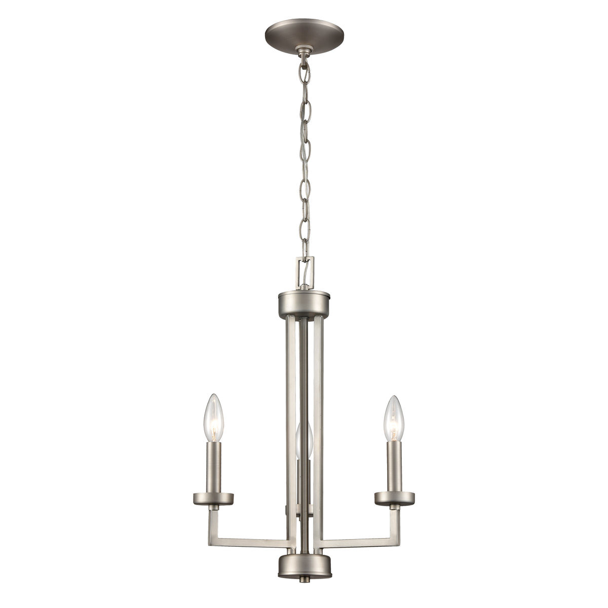 THOMAS CN240322 West End 15'' Wide 3-Light Chandelier - Brushed Nickel