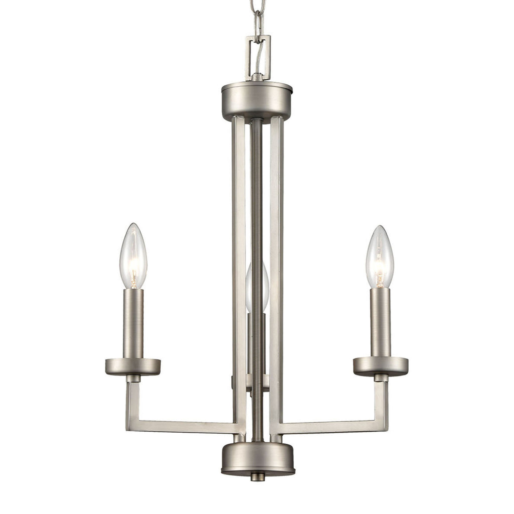 THOMAS CN240322 West End 15'' Wide 3-Light Chandelier - Brushed Nickel