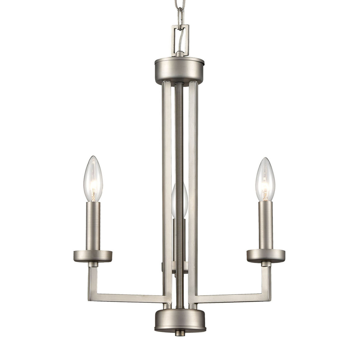 THOMAS CN240322 West End 15'' Wide 3-Light Chandelier - Brushed Nickel