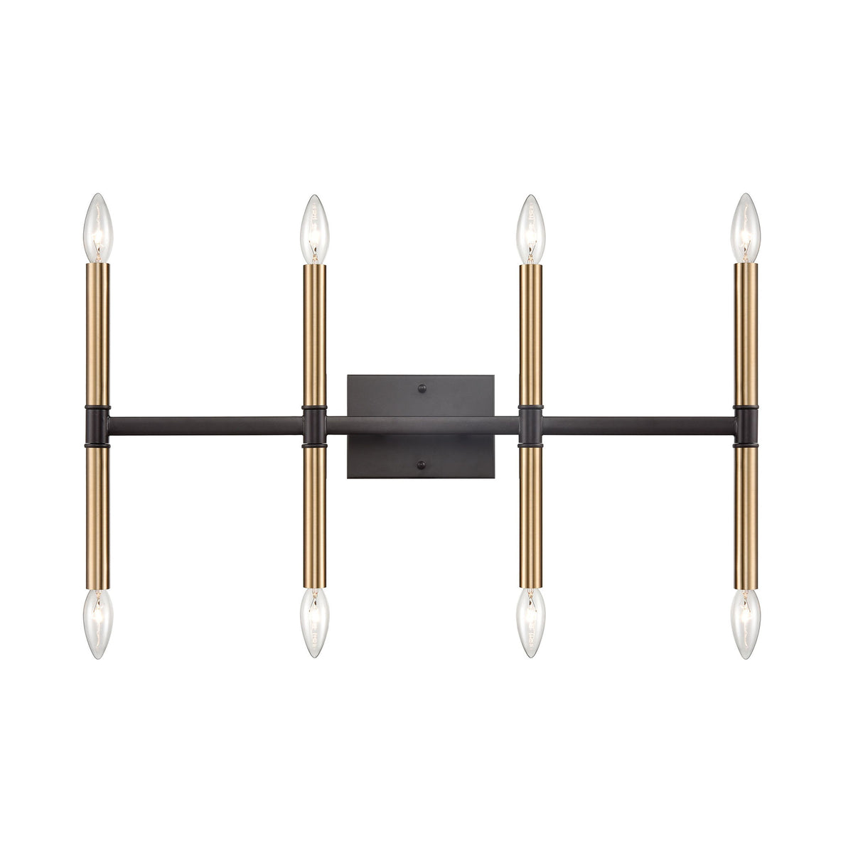 THOMAS CN260811 Notre Dame 8-Light Bath Bar in Oil Rubbed Bronze and Gold