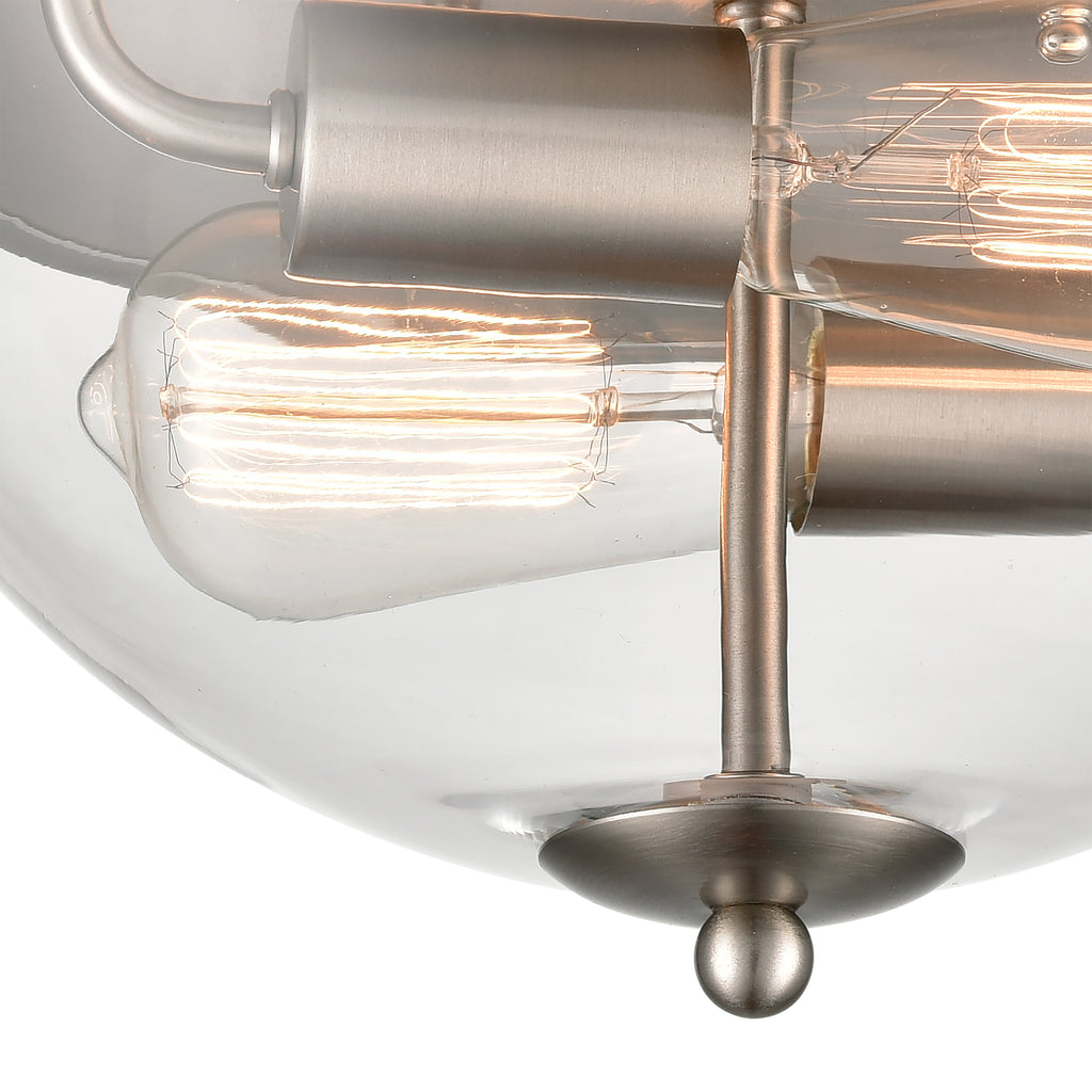 THOMAS CN280232 Astoria 13.5'' Wide 2-Light Flush Mount - Brushed Nickel