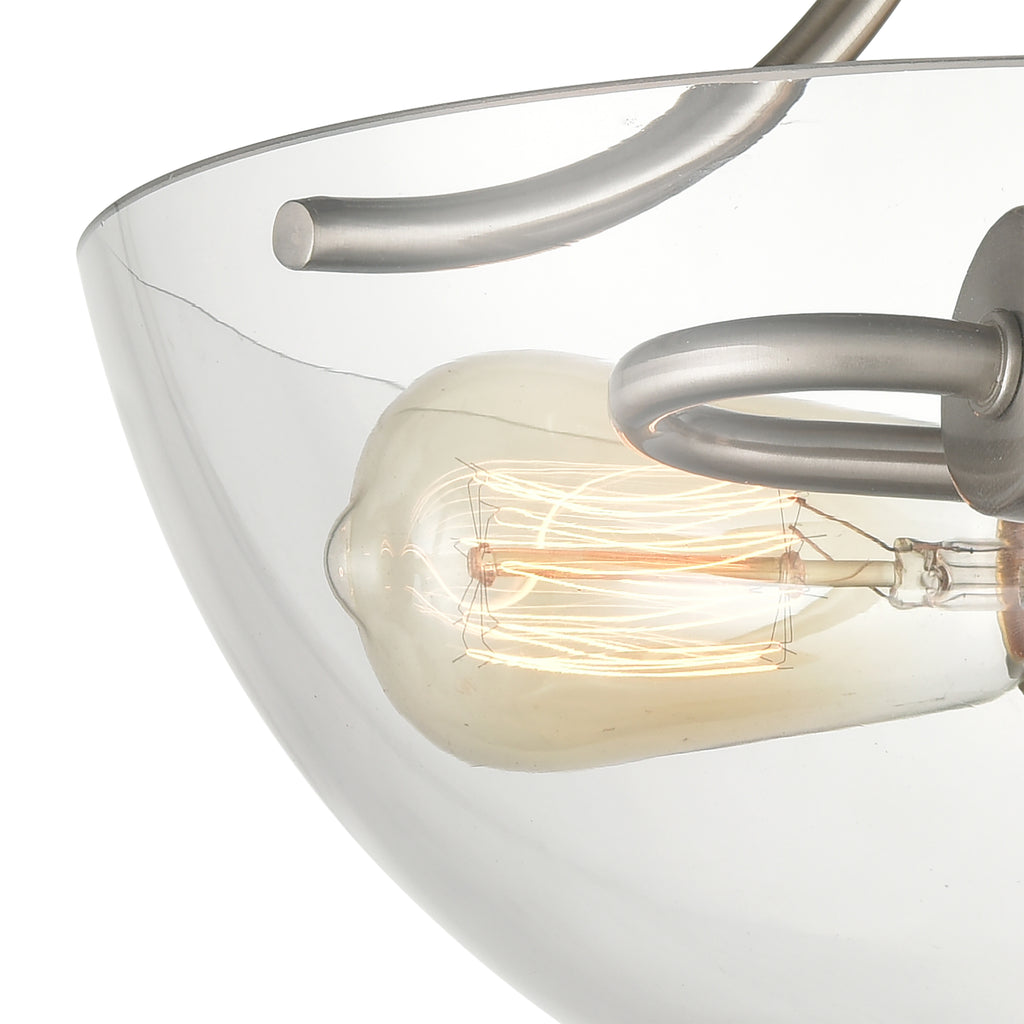 THOMAS CN280282 Astoria 15'' Wide 2-Light Semi Flush Mount - Brushed Nickel