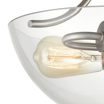 THOMAS CN280282 Astoria 15'' Wide 2-Light Semi Flush Mount - Brushed Nickel