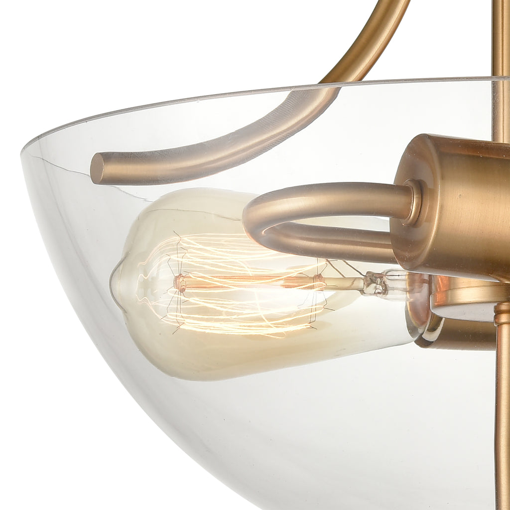 THOMAS CN280285 Astoria 15'' Wide 2-Light Semi Flush Mount - Satin Gold