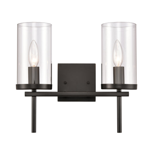 THOMAS CN290216 Oakland 13.5'' Wide 2-Light Vanity Light - Black