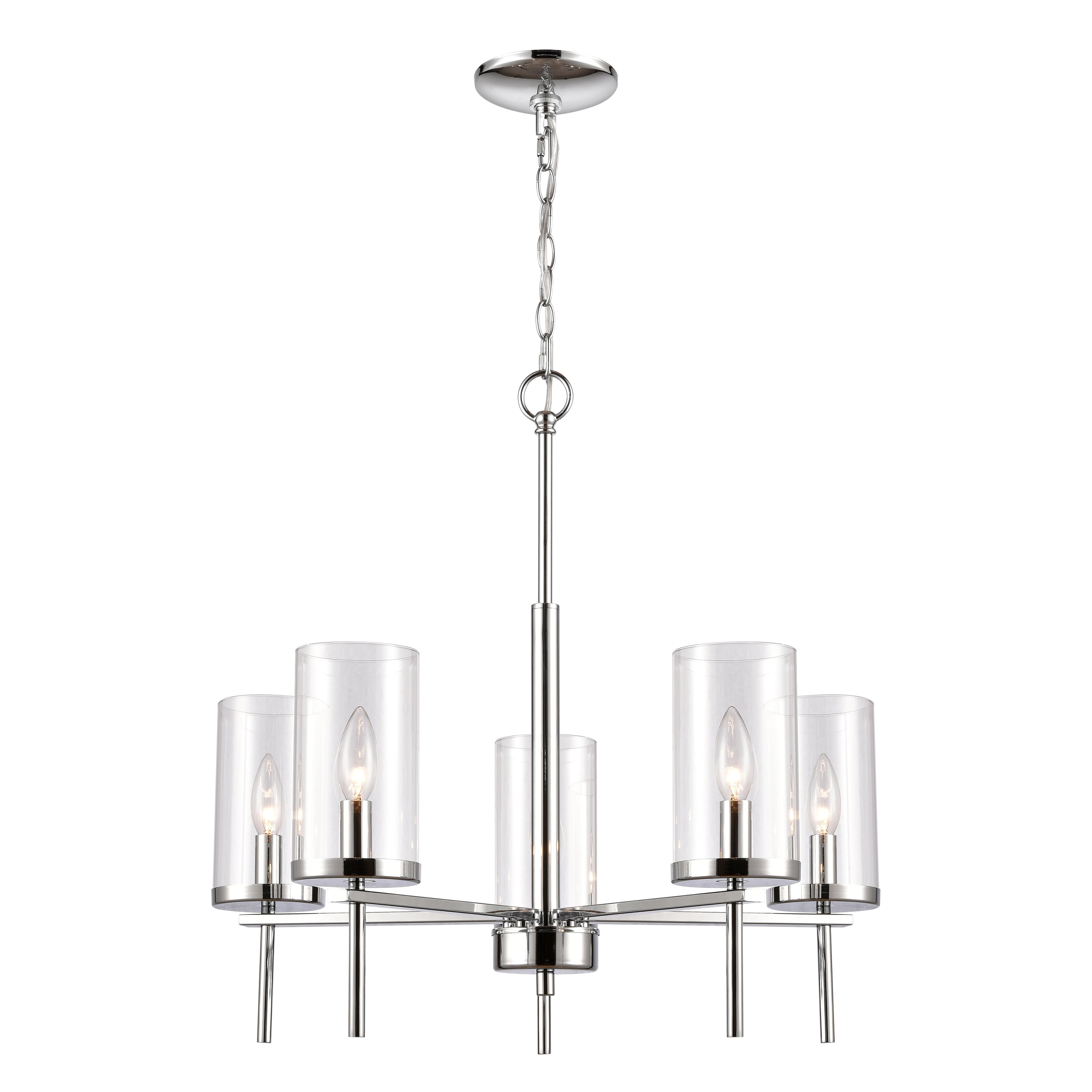THOMAS CN290523 Oakland 25'' Wide 5-Light Chandelier - Chrome