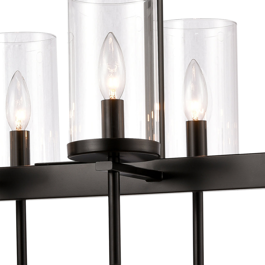 THOMAS CN290886 Oakland 32.5'' Wide 8-Light Linear Chandelier - Black