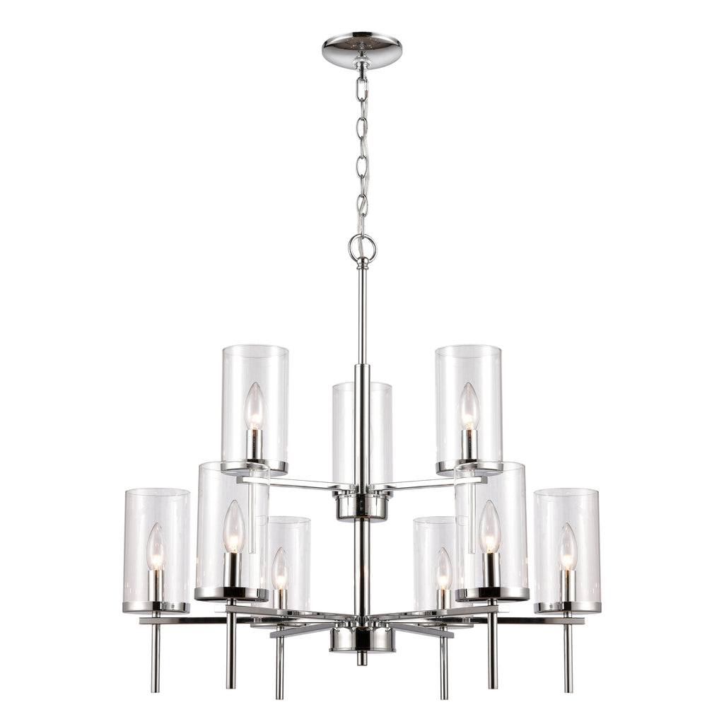 THOMAS CN290923 Oakland 28.5'' Wide 9-Light Chandelier - Chrome