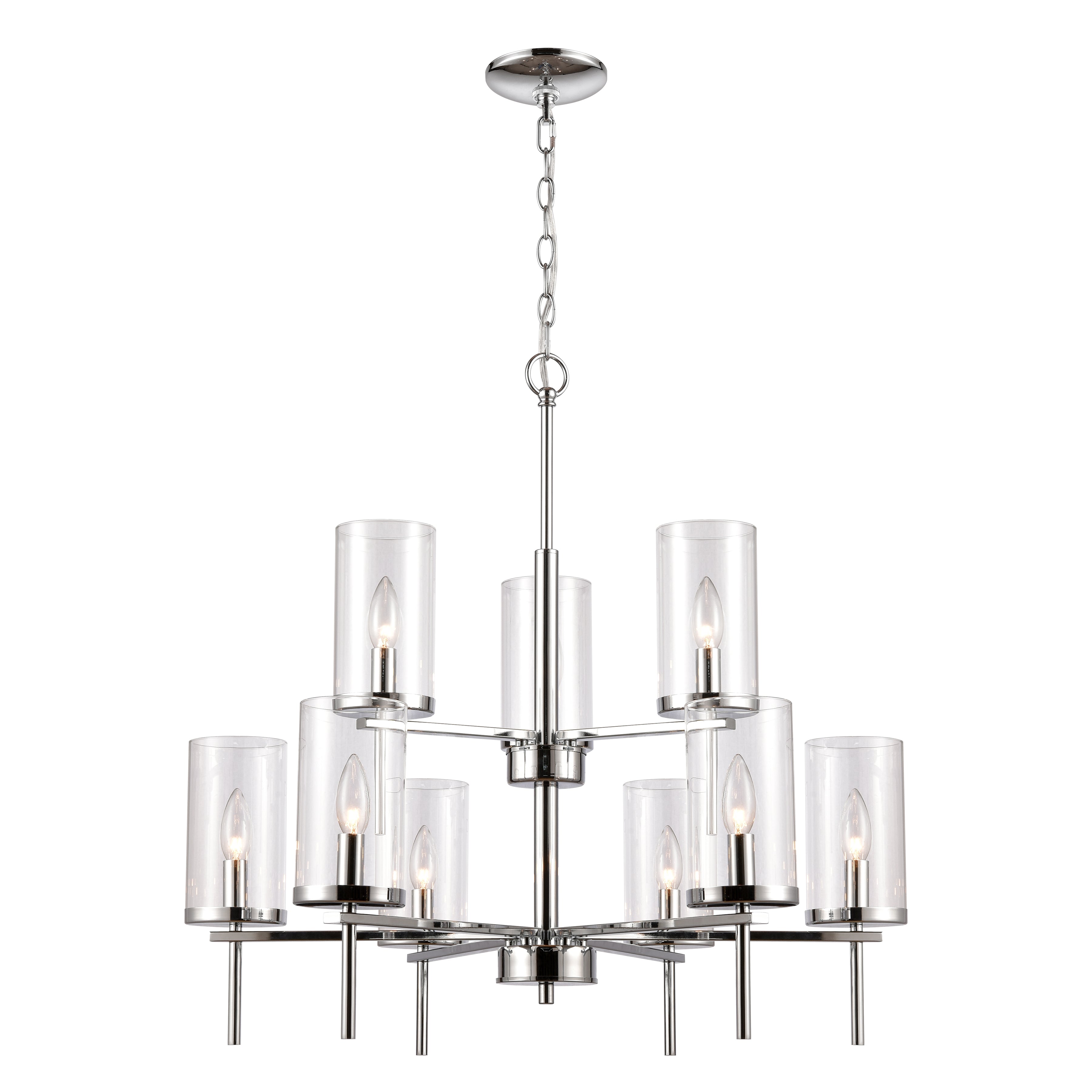 THOMAS CN290923 Oakland 28.5'' Wide 9-Light Chandelier - Chrome