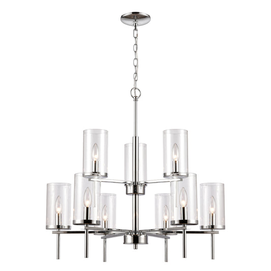 THOMAS CN290923 Oakland 28.5'' Wide 9-Light Chandelier - Chrome