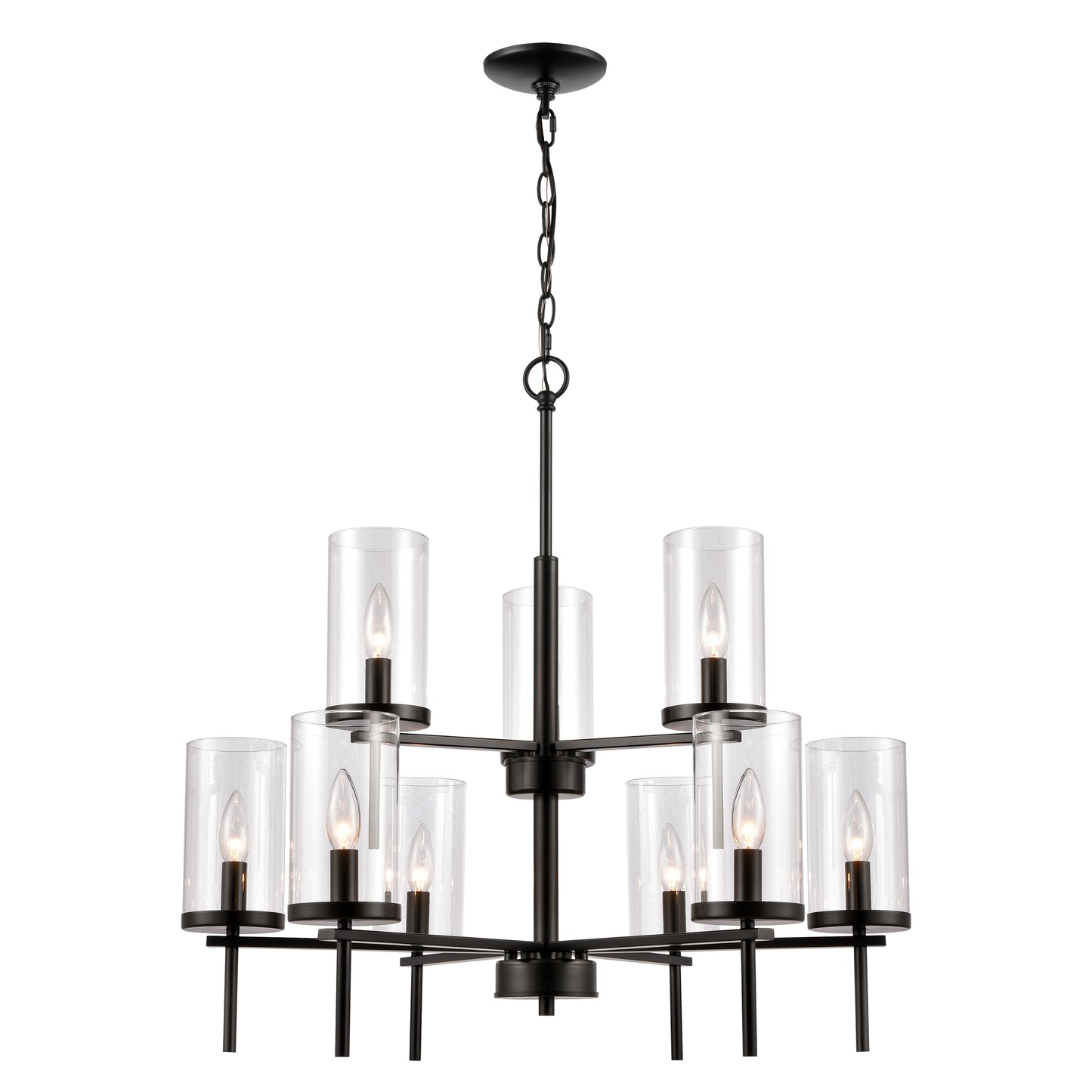 THOMAS CN290926 Oakland 28.5'' Wide 9-Light Chandelier - Black