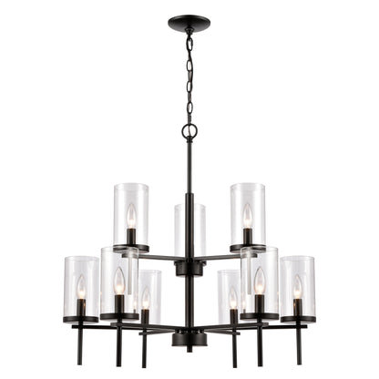 THOMAS CN290926 Oakland 28.5'' Wide 9-Light Chandelier - Black