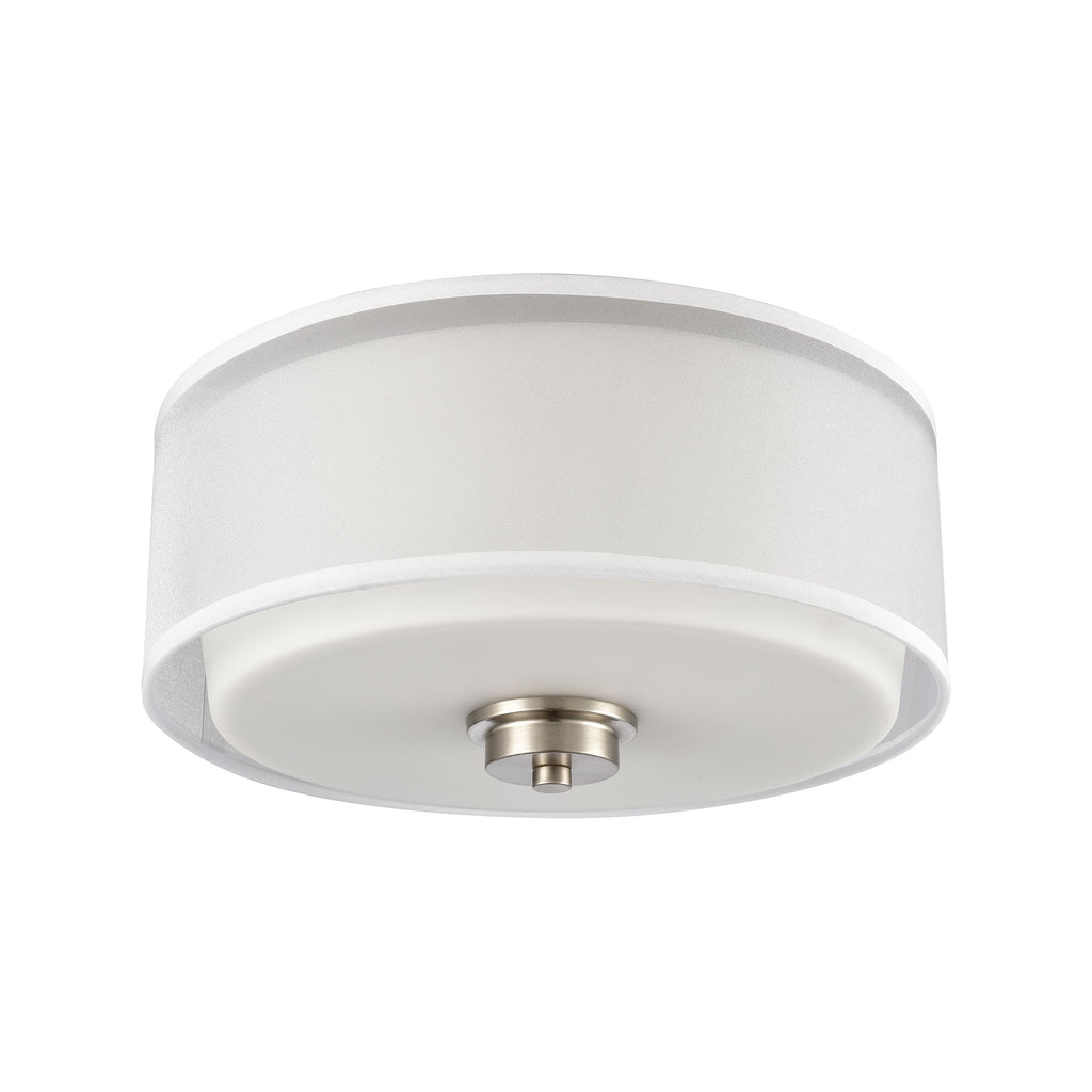 THOMAS CN300232 Market Square 13'' Wide 3-Light Flush Mount - Brushed Nickel