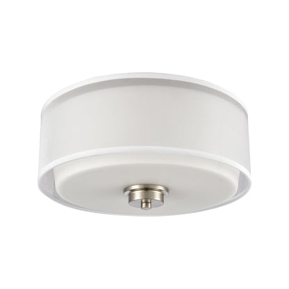 THOMAS CN300232 Market Square 13'' Wide 3-Light Flush Mount - Brushed Nickel