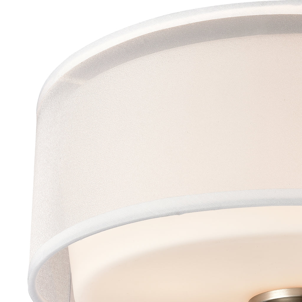 THOMAS CN300232 Market Square 13'' Wide 3-Light Flush Mount - Brushed Nickel