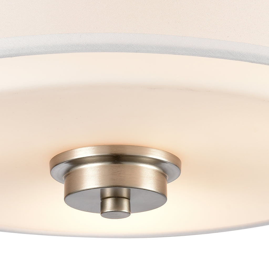 THOMAS CN300232 Market Square 13'' Wide 3-Light Flush Mount - Brushed Nickel