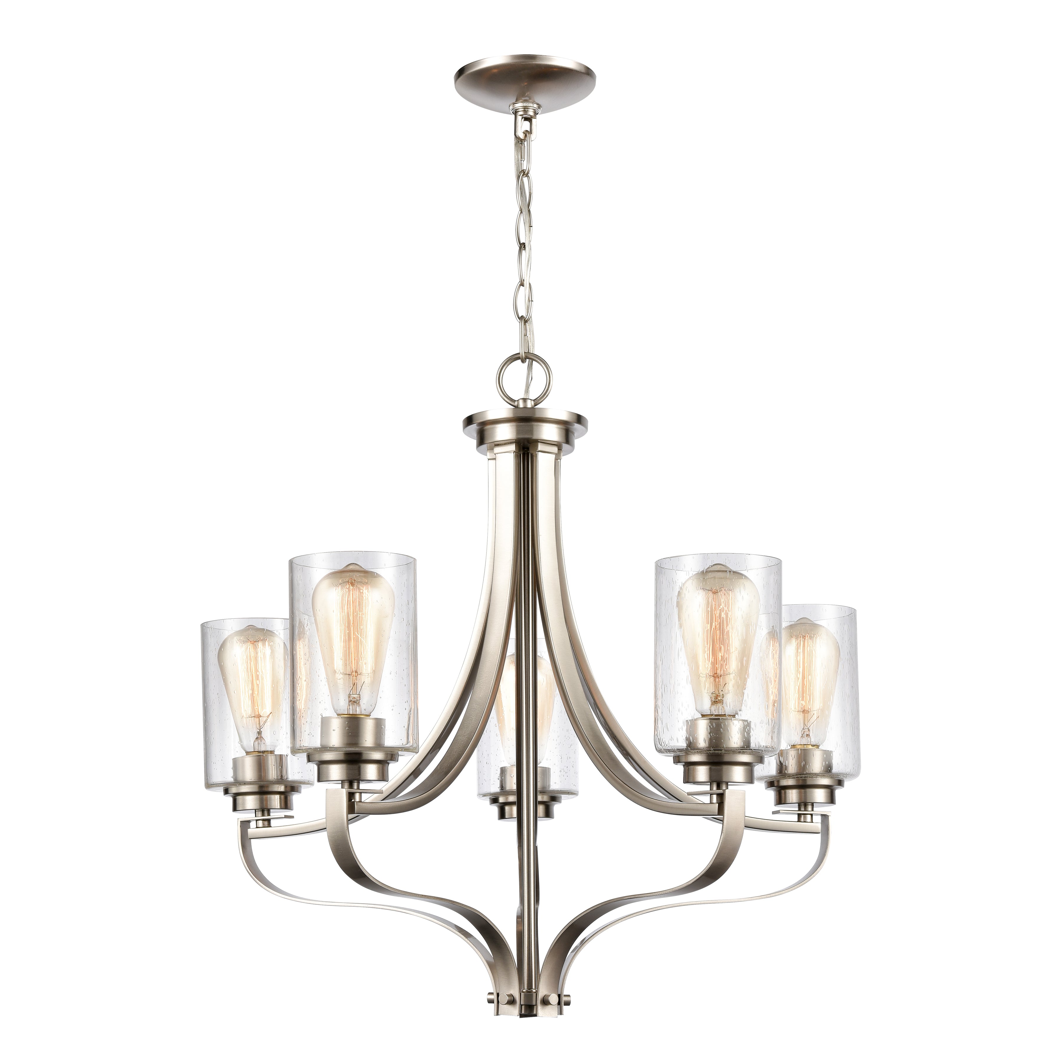 THOMAS CN300522 Market Square 24'' Wide 5-Light Chandelier - Brushed Nickel