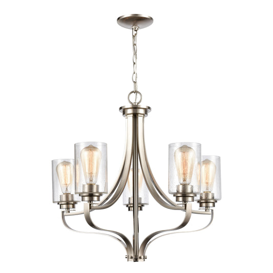 THOMAS CN300522 Market Square 24'' Wide 5-Light Chandelier - Brushed Nickel