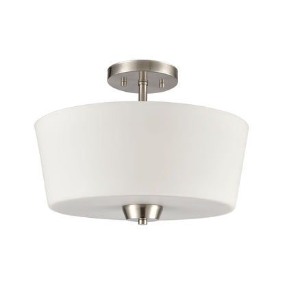 THOMAS CN310282 Winslow 15'' Wide 3-Light Semi Flush Mount - Brushed Nickel