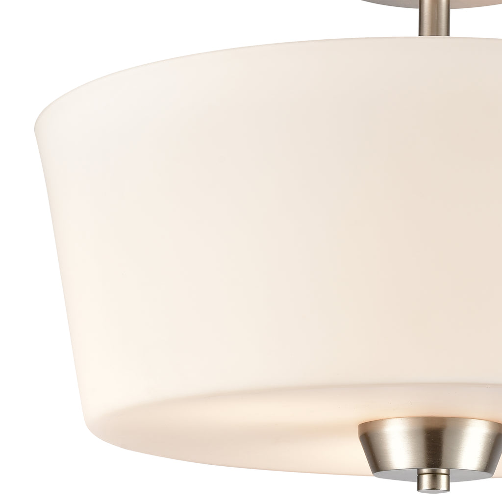 THOMAS CN310282 Winslow 15'' Wide 3-Light Semi Flush Mount - Brushed Nickel