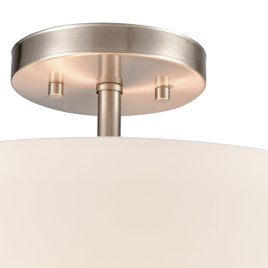 THOMAS CN310282 Winslow 15'' Wide 3-Light Semi Flush Mount - Brushed Nickel