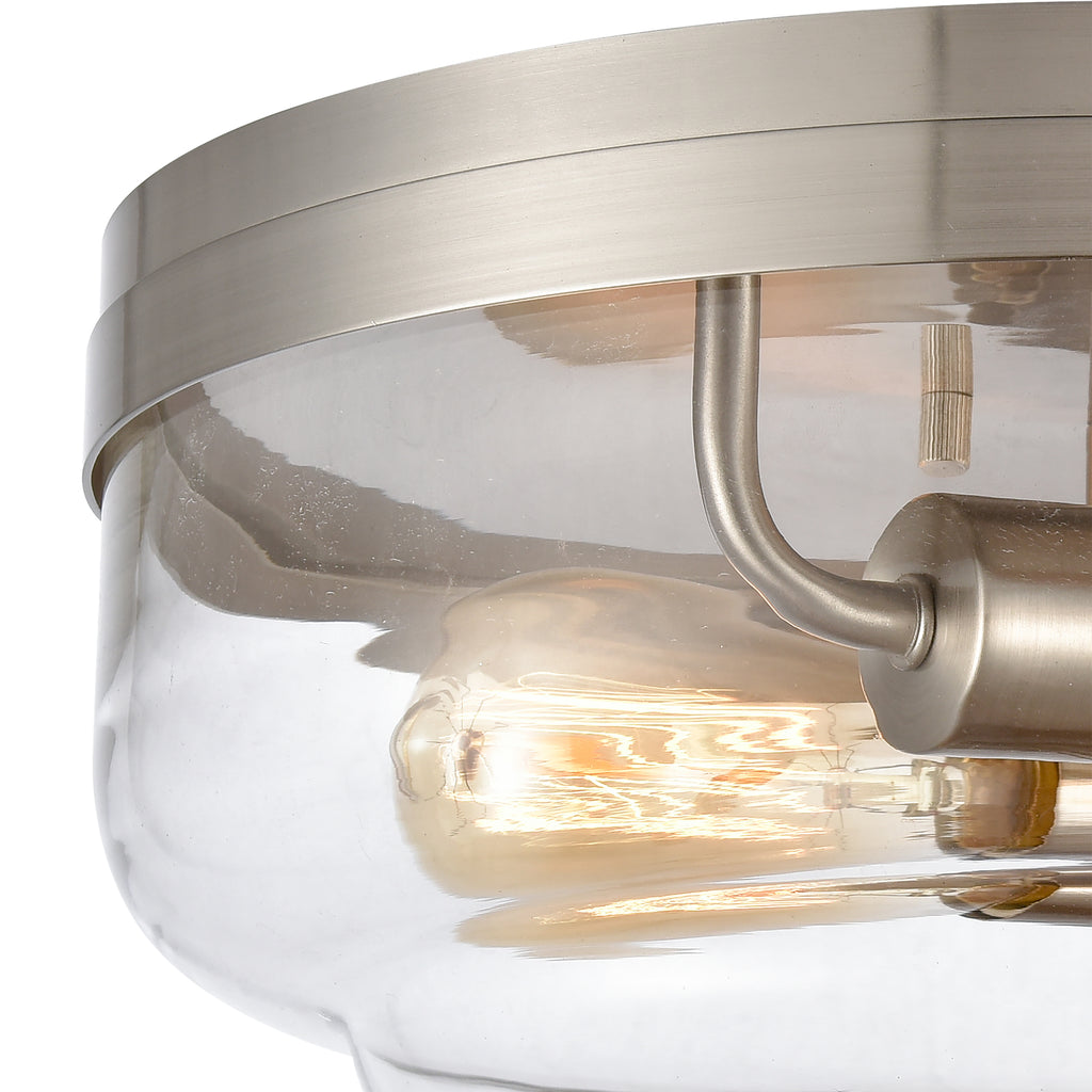 THOMAS CN320232 Calistoga 13'' Wide 2-Light Flush Mount - Brushed Nickel