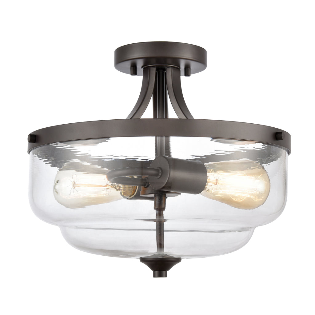 THOMAS CN320281 Calistoga 13'' Wide 2-Light Semi Flush Mount - Oil Rubbed Bronze