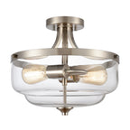 THOMAS CN320282 Calistoga 13'' Wide 2-Light Semi Flush Mount - Brushed Nickel