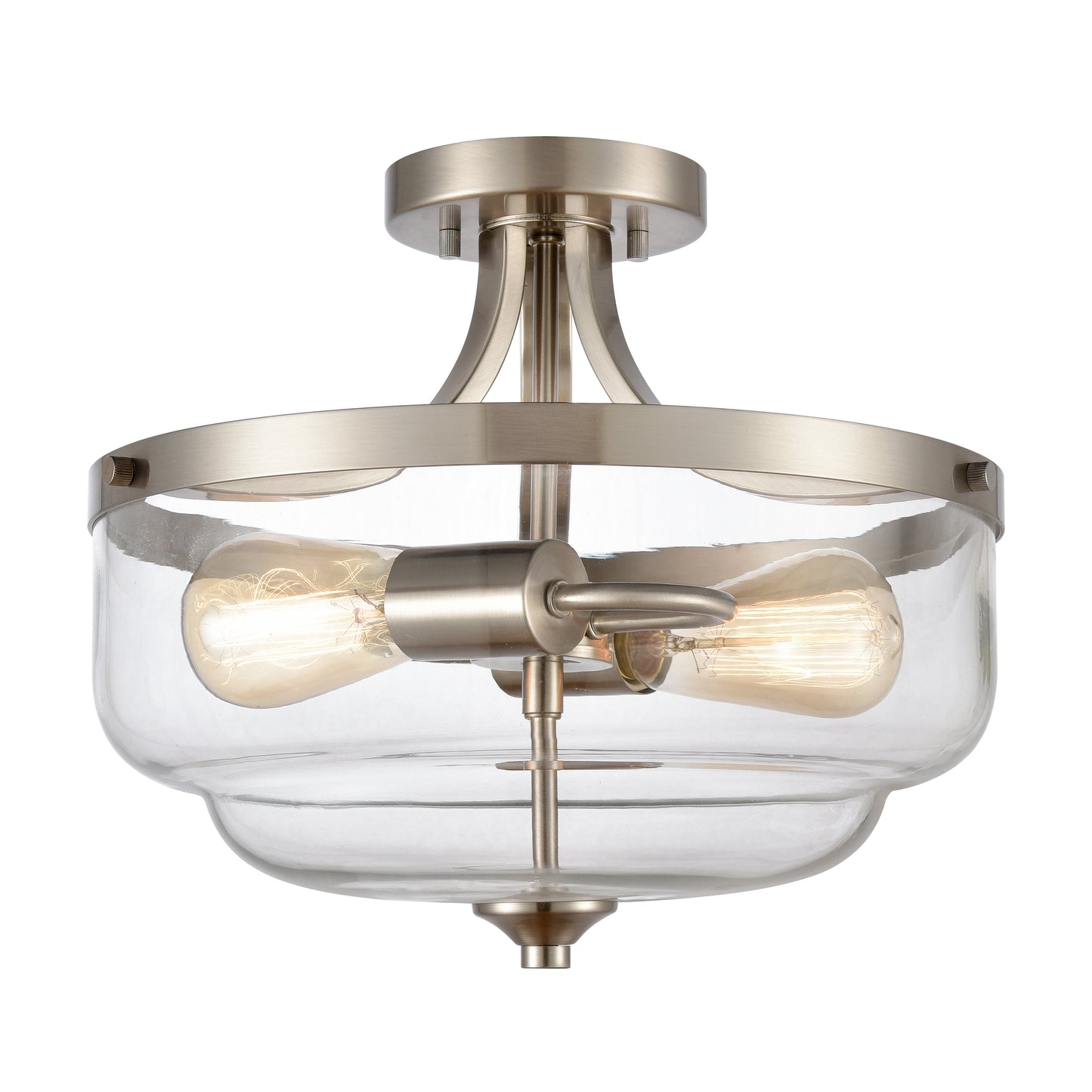 THOMAS CN320282 Calistoga 13'' Wide 2-Light Semi Flush Mount - Brushed Nickel