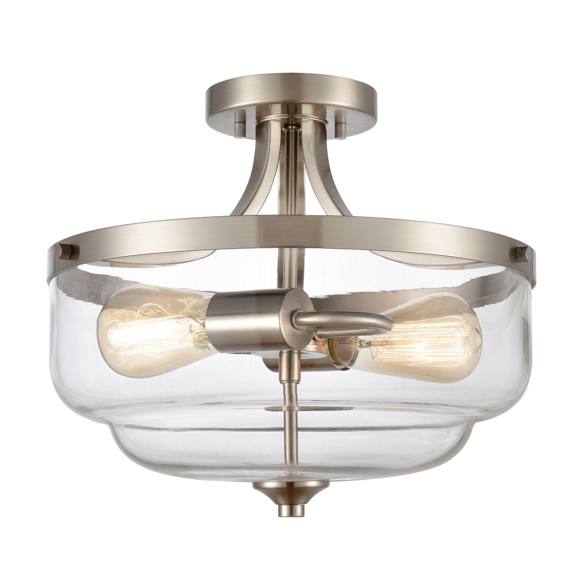 THOMAS CN320282 Calistoga 13'' Wide 2-Light Semi Flush Mount - Brushed Nickel