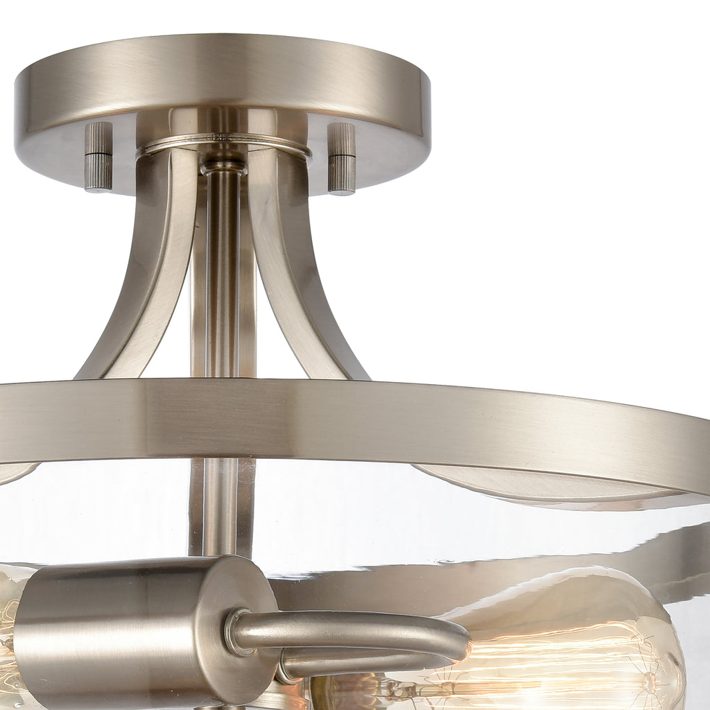 THOMAS CN320282 Calistoga 13'' Wide 2-Light Semi Flush Mount - Brushed Nickel