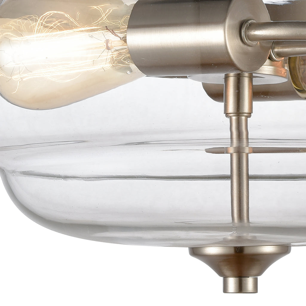 THOMAS CN320282 Calistoga 13'' Wide 2-Light Semi Flush Mount - Brushed Nickel