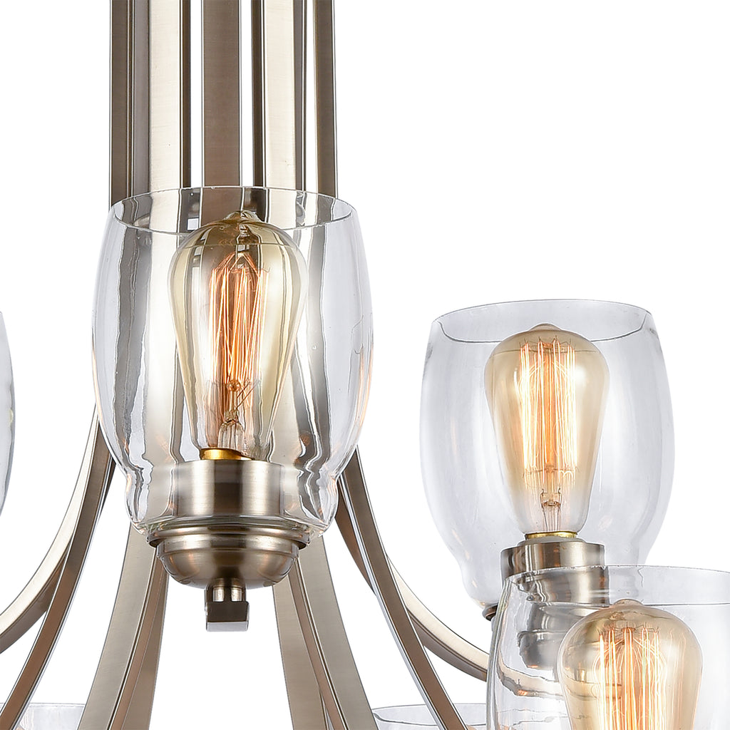 THOMAS CN320922 Calistoga 30.5'' Wide 9-Light Chandelier - Brushed Nickel
