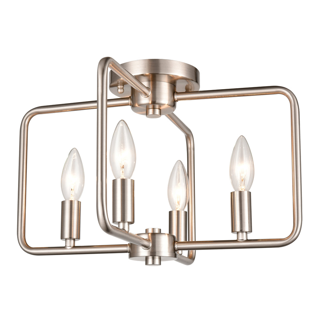 THOMAS CN330482 Park Slope 15'' Wide 4-Light Flush Mount - Brushed Nickel