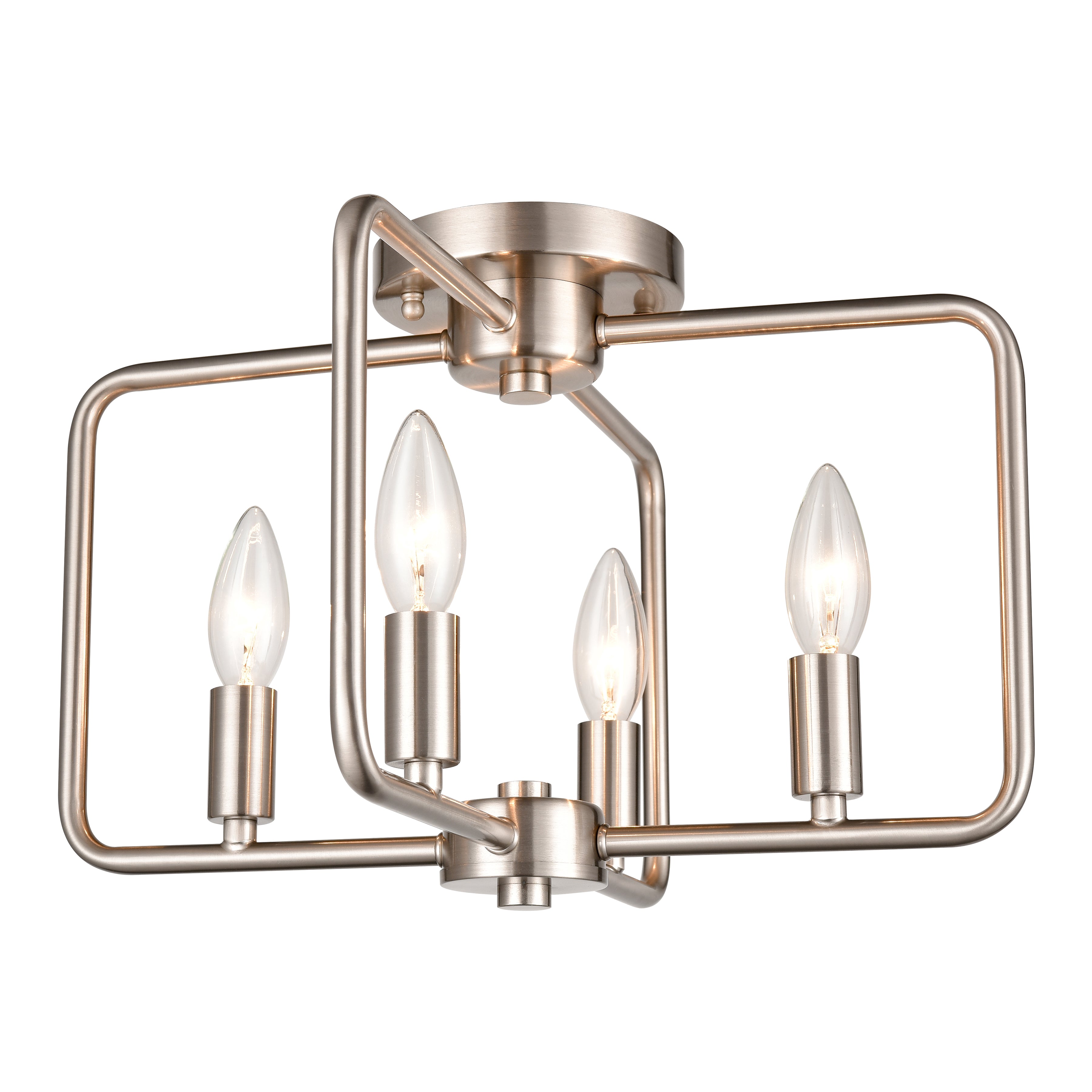 THOMAS CN330482 Park Slope 15'' Wide 4-Light Flush Mount - Brushed Nickel