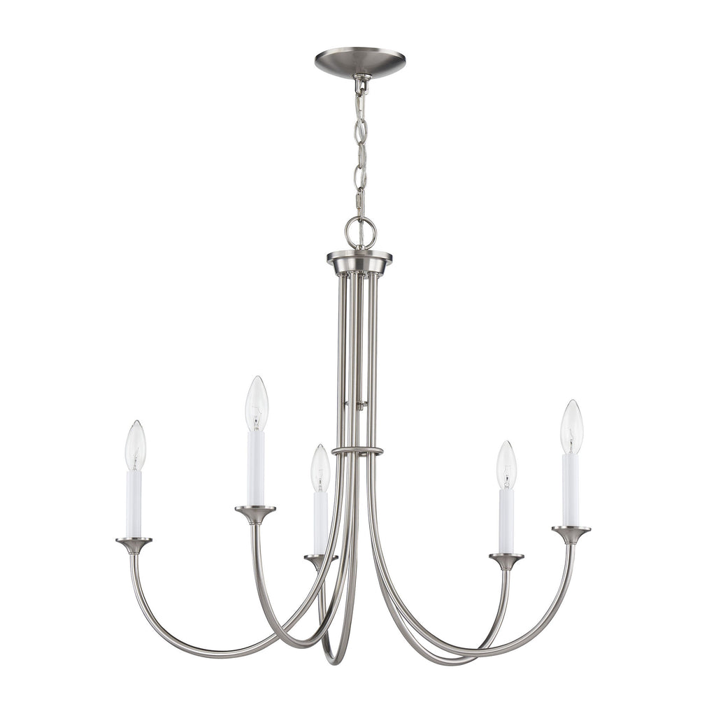 THOMAS CN340422 Meadowview 28'' Wide 5-Light Chandelier - Brushed Nickel