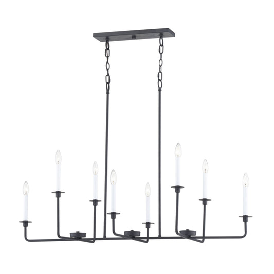 THOMAS CN340826 Lexington Green 48'' Wide 8-Light Linear Chandelier - Matte Black