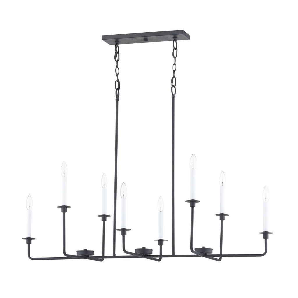THOMAS CN340826 Lexington Green 48'' Wide 8-Light Linear Chandelier - Matte Black