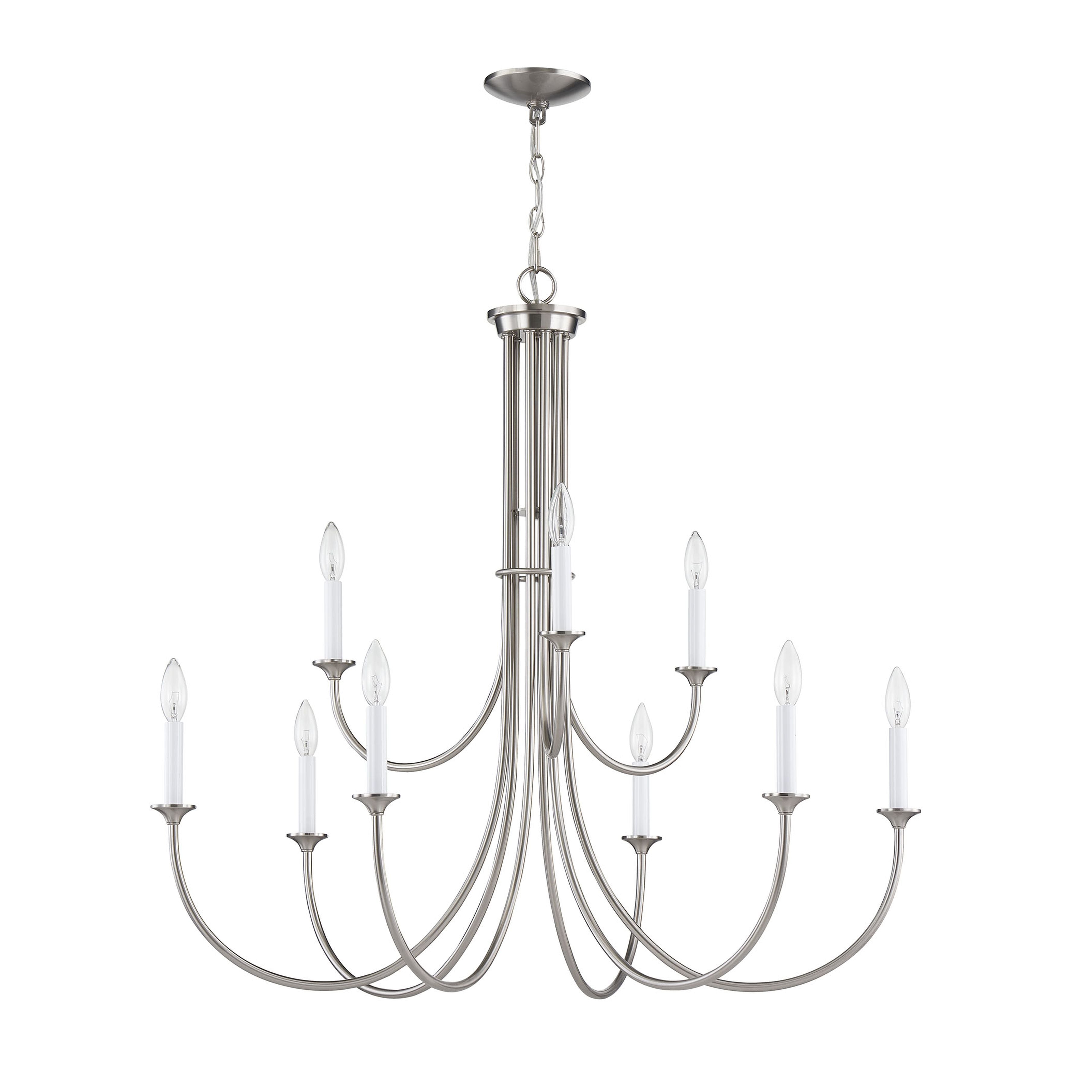 THOMAS CN340922 Meadowview 36'' Wide 9-Light Chandelier - Brushed Nickel