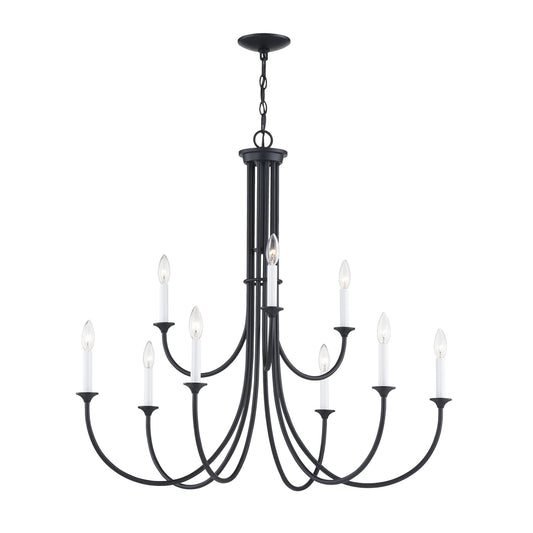 THOMAS CN340926 Meadowview 36'' Wide 9-Light Chandelier - Matte Black